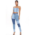 New Women's High Stretch High Waist Tassel Pencil Slim Patchwork Denim PantsFashion Casual All-Match TrousersCustom OEM/ODM