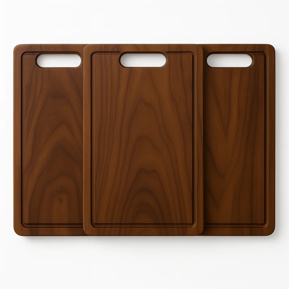 Premium Bamboo Cutting Board with Two Easy-Grip Safe Stylish Easy to Clean for Modern Kitchens
