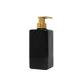 Wholesale Flat Square Black Shampoo Lotion Pump Bottle Empty PET Shower Gel Hand Washing Cream Gold Head 500ml Plastic Bottles