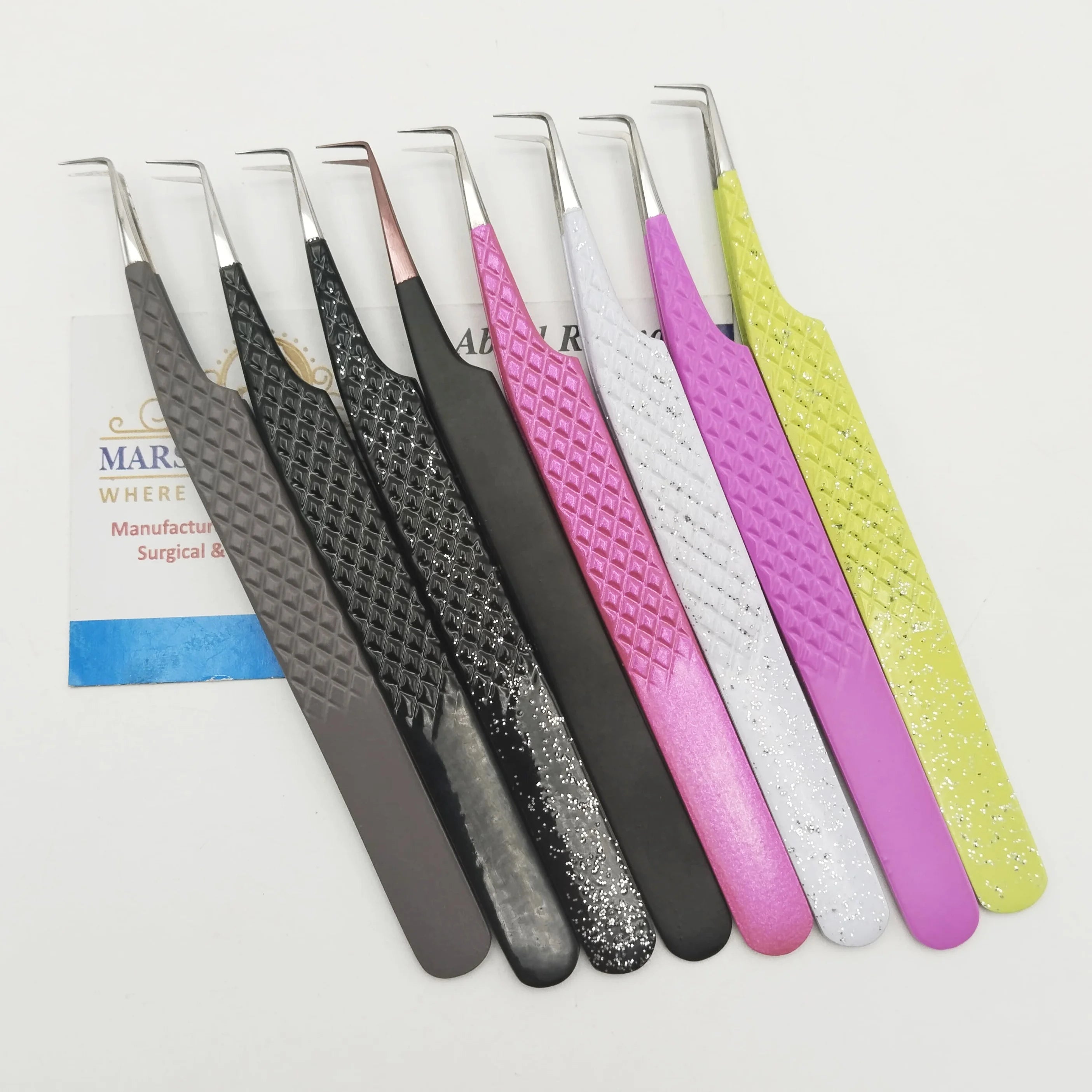 Stainless Steel Handmade Durable Eyelash Extension Tweezers with Perfect Grip for Beauty Salon & Makeup Tools