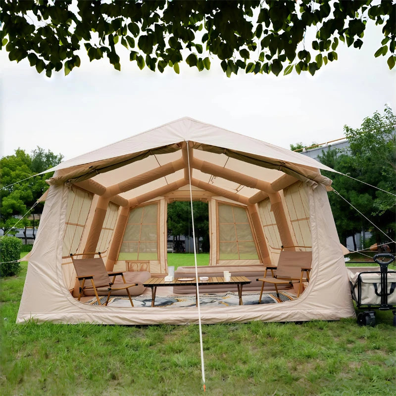 2/6/8/10/12 Person Easy Setup PU3000mm Waterproof Breathable 4 Season Inflatable Camping Tent for Outdoor Camping with Hand Pump