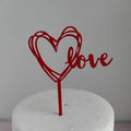Heart-Shaped Love Acrylic Cake Cupcake Toppers for Christmas Graduation Easter Party Decorations Valentine's Day Theme