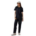 Women's Black Plain Two Piece Set Short Sleeve T-Shirt and Wide Leg Pants Casual Minimal Streetwear Outfit Custom Logo OEM