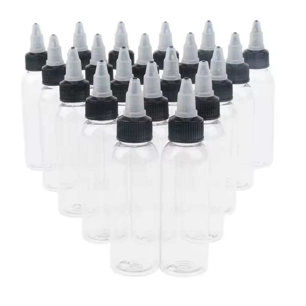 Plastic Manufacture 2oz 4oz 8oz 10oz 16oz Plastic Bottles with Twist Top Cap for Paint Ink Screw Cap Squeeze Bottle