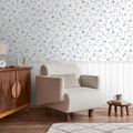 Germany Made Photo Wallpaper Murals Cream Blue Non Woven Vinyl Floral Wall Mural for Bedroom Hospital Use Removable