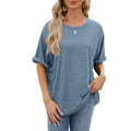 2025 Summer Clothes Women New Style Solid Color Crew Neck Loose Short-Sleeve T-Shirt Top for Women Streetwear Oversized T-shirt
