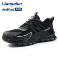 LAnoudun Leisure Series Men's Work Boots New Fashion Anti-Puncture Safety Shoes with Steel Rubber PU Insole for Factory Use