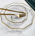 European Luxury Handpainted Glass Charger Plate Customized Pattern Dried Fruit Storage Wedding Occasions Home QiAOQi Glassware
