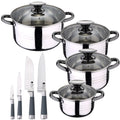 SAN IGNACIO Hita 8-piece stainless steel cookware set suitable for induction hobs including a set of 4 San Ignacio kitchen