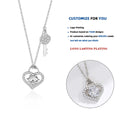 D614 925 Sterling Silver Lock & Heart Dangle Pendant Heart Highlights Necklaces Dazzling CZ Chain for Women