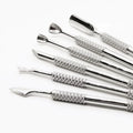 Custom Professional 420 Stainless Steel Nail Pusher Cutter Remover Dead Skin Nail Salon Durable Metal Dual-End Cuticle Pusher