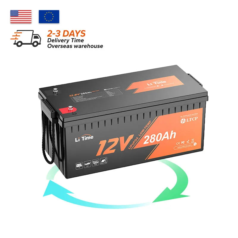 US Stock Wholesale 12V 280Ah Group 6D Battery Deep Cycle Large Capacity Power Solution for RV Solar Backup Energy Storage MegaBDM