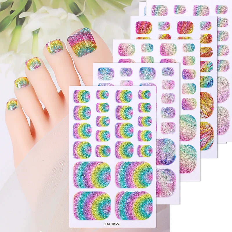 OEM Supply Long-lasting Environmentally Friendly Foot Nail Polish Stickers Multi-color Foot Nail Stickers
