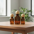 30mL 50mL 100mL Brown Customizable Glass Perfume Bottles with Screw-top Spray Nozzles for Perfume Decanting