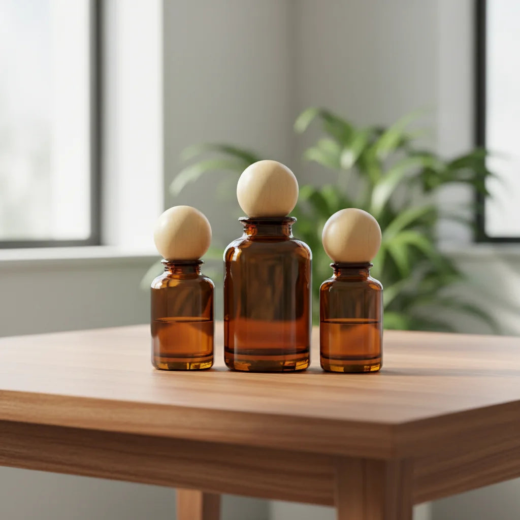 30mL 50mL 100mL Brown Customizable Glass Perfume Bottles with Screw-top Spray Nozzles for Perfume Decanting
