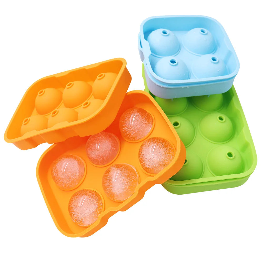 Football Shapes Silicone Ice Cube Molds Whiskey Ice Cubes Round  Cube Tray Molds
