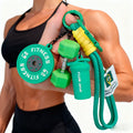 Fitness Keychain with Dumbbell Charm Heavy Duty Gym Bag Tag Workout Keyring for Weightlifting Ideal Gift for Gym Enthusiasts