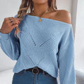 OEM/ODM Casual Women's Autumn Long Sleeve Solid Color Breathable Anti-Pilling Regular Sleeves Sweater Pullover
