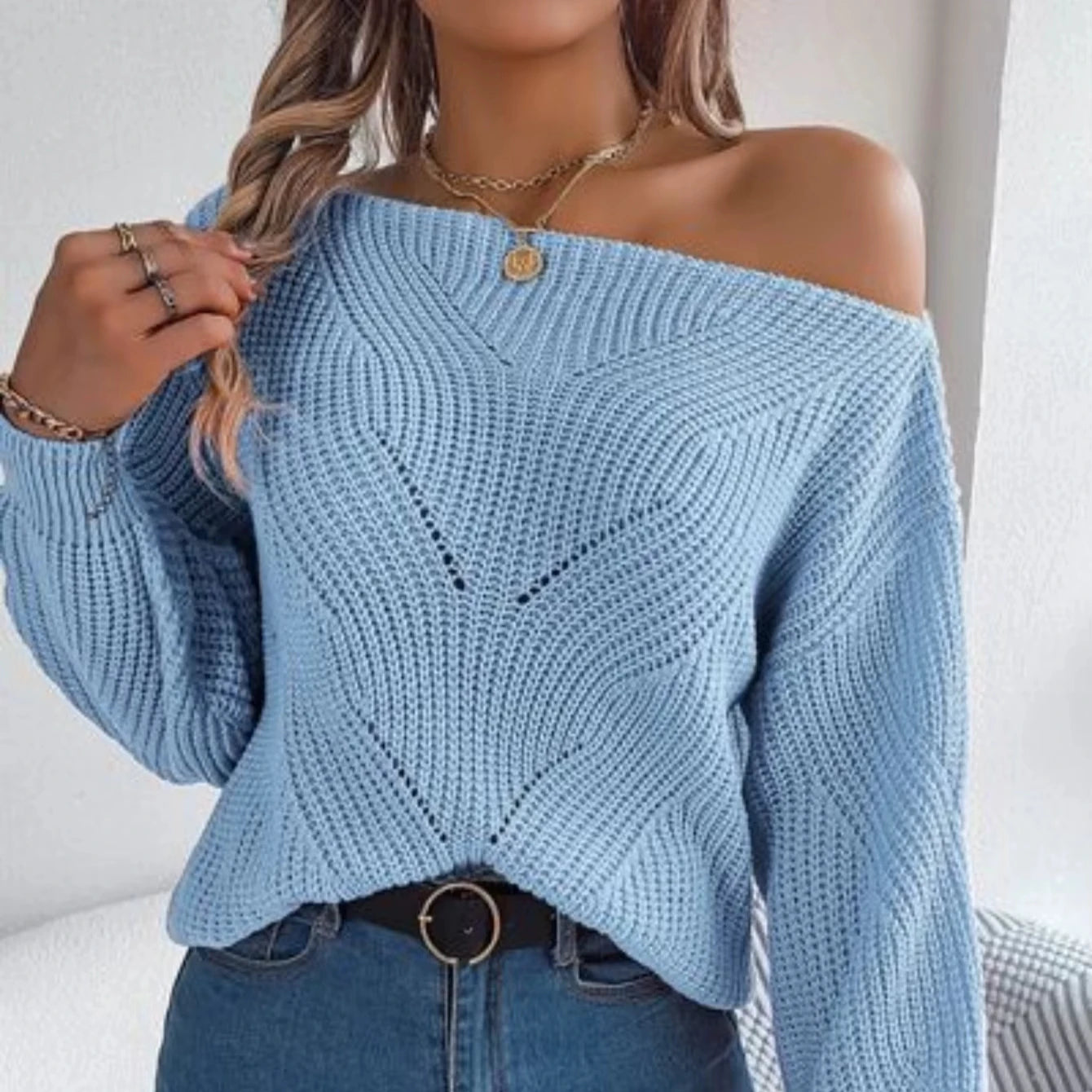 OEM/ODM Casual Women's Autumn Long Sleeve Solid Color Breathable Anti-Pilling Regular Sleeves Sweater Pullover