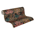 Made in Germany Floral Black & Taupe Orange Non Woven Vinyl Wallpaper Rolls for Living Room & Hotel Use 10.05x0.53m