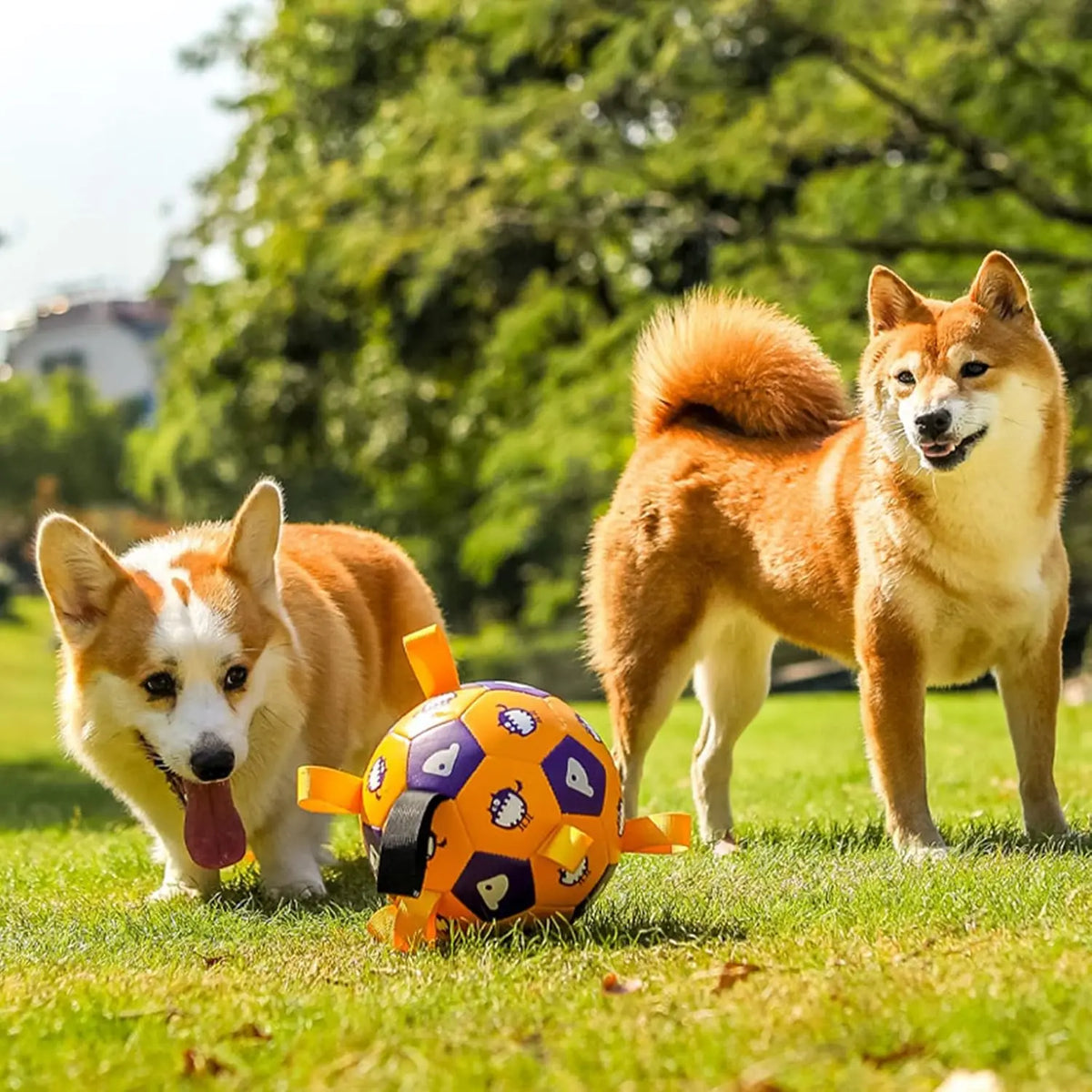 Jumping Interactive Dog Ropes Water Tug Toy Soccer Ball Toys With Stripes for Tug of War MegaBDM