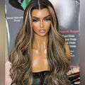 Clearance 18" 22" 24" 32 " 180% Density Balayge Highlight 13*4 Body Wave/Silky Straight Transparent Lace Front Wig