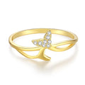 925 Sterling Silver Jewelry New Trend Design Zircon 18k Gold  Fishtail Fold Moissanite Promise Lab Diamond Ring