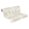 Made in Germany - Wallpaper rolls Jungle Beige Cream Grey White - Non Woven Vinyl - Wallpaper Leaves for Walls - 1005 x 053 m