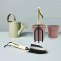 Garden Tool Set with Watering Can and Eco-Friendly Planters Wooden Handle Hand Tools Durable Metal Spade and Fork