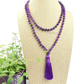 Handmade 108 Bead Stone Mala Necklace Healing Crystal Meditation Jewelry 8mm Natural Gemstone with Tassel