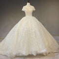 Jancember 1626 Glitter Lace Short Sleeve New Ball Gown Wedding Long Dresses