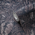 Made in Germany - Wallpaper rolls Nature Brown Black Silver Metallic - Non Woven Vinyl - Wallpaper Floral - 1005 x 053 m