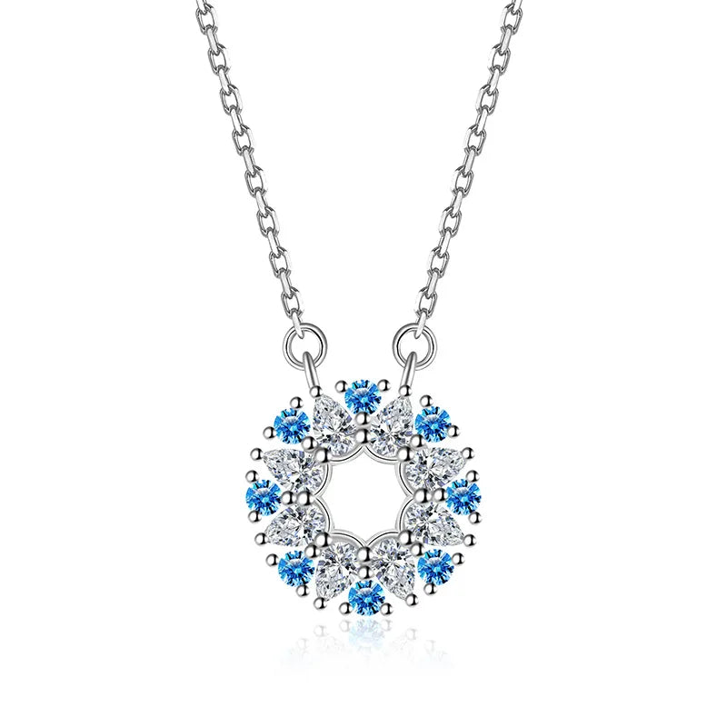 New Arrival Elegant Luxury Silver 925 Necklace Circle Shape Moissanite Charm Custom for Women Fashion Jewelry MegaBDM