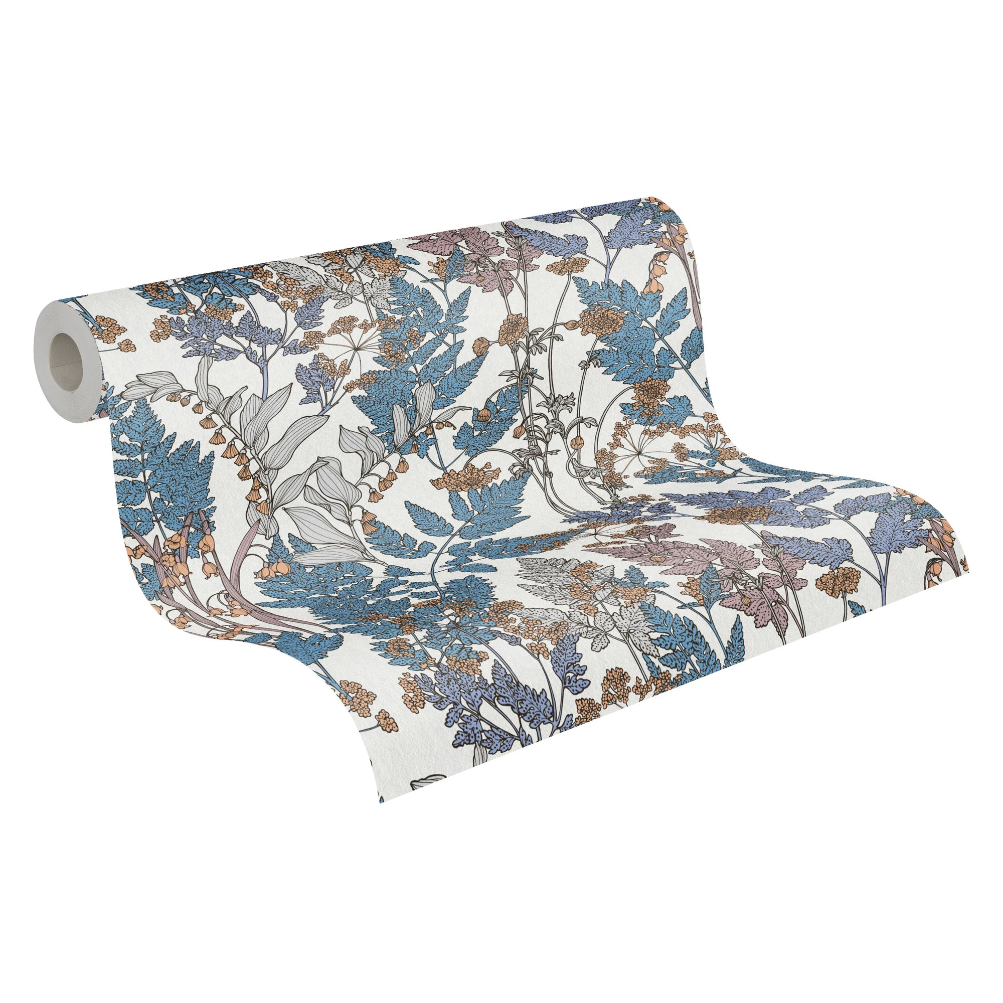 Made in Germany Modern Luxury Non Woven Wallpaper Rolls Floral Blue Cream Beige Yellow for Kitchen & Bathroom 1005 X 053 m