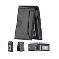 Anti Magnetic Card Holder Premium Automatic Pop up Card Credit Card Case Bifold Flip Anti Theft Brush Wallet for Men
