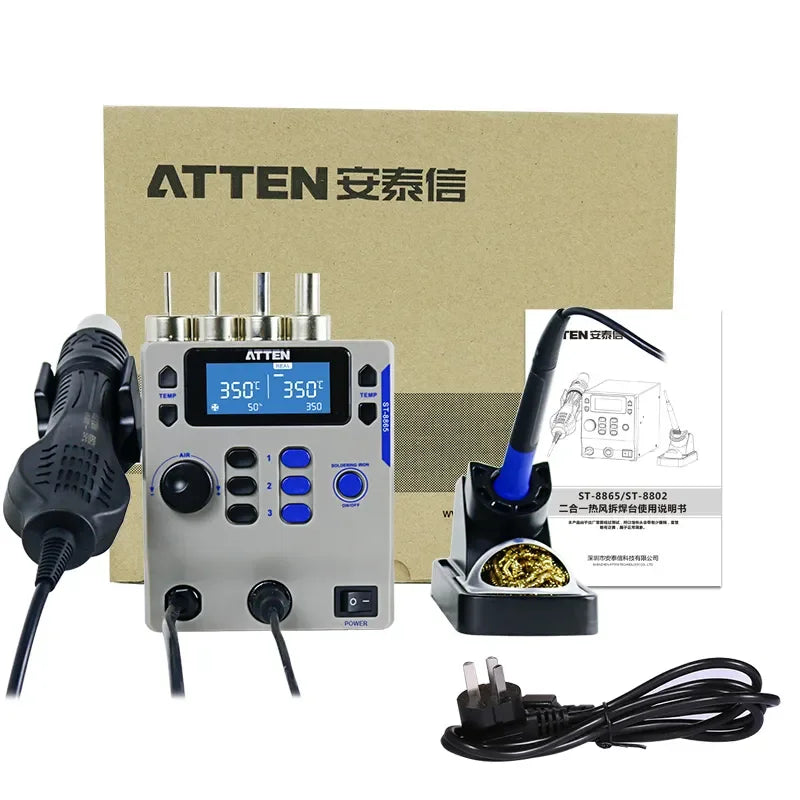 Hot Products 2 in 1 Repair Digital Adjustable Electric Soldering Iron Desoldering Hot Air Gun Smd BGA Rework Soldering Station