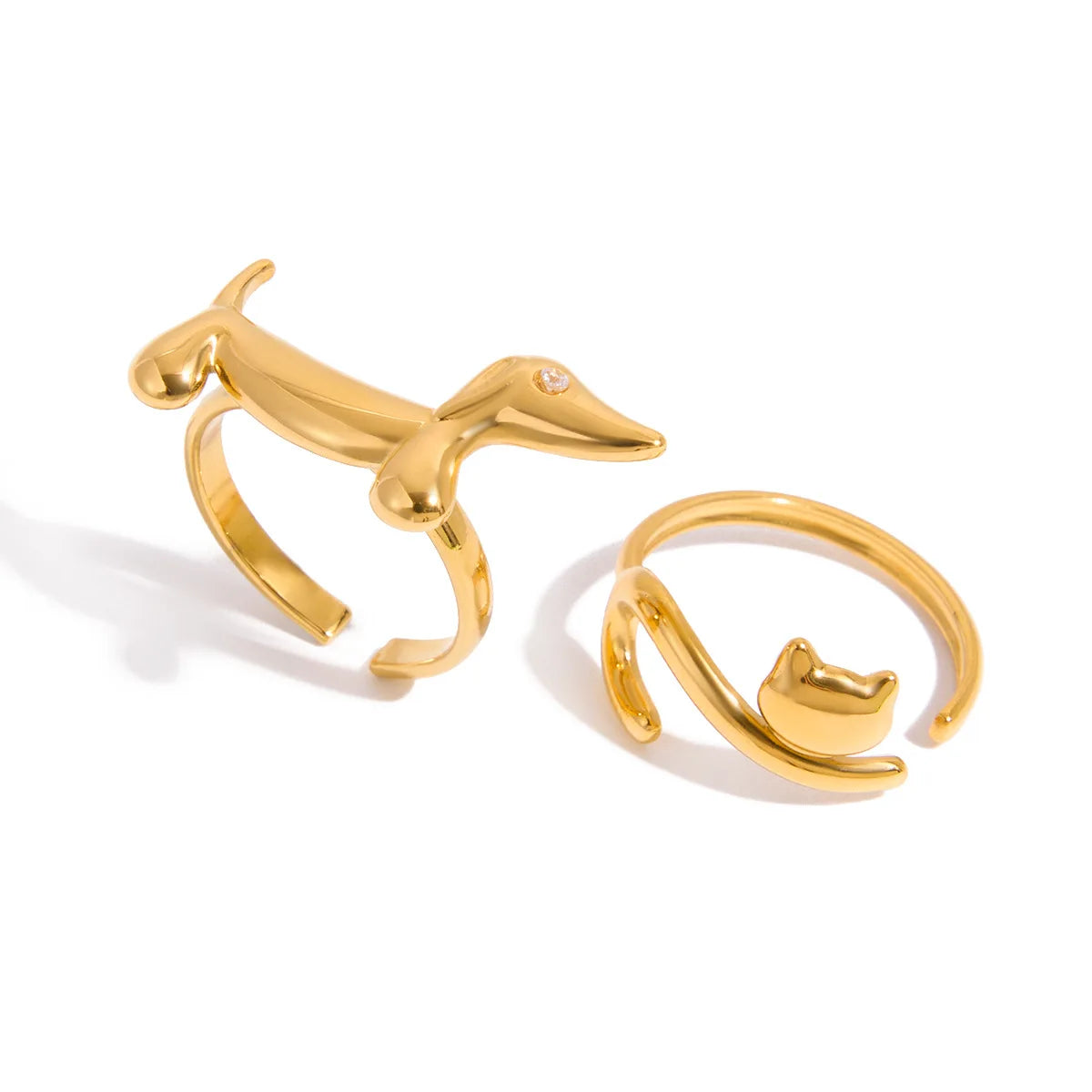 Wholesale 925 Sterling Silver Cute Animal Design 18k Gold Plated for Women Fashion Jewelry Rings Party Gift