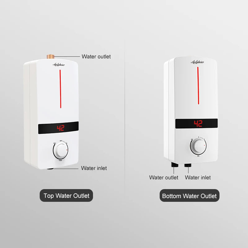 Factory Price Electric 4000W Compact Instant Shower Water Heater with Anti-Leakage Function Manual Control LED Display Hotel Use