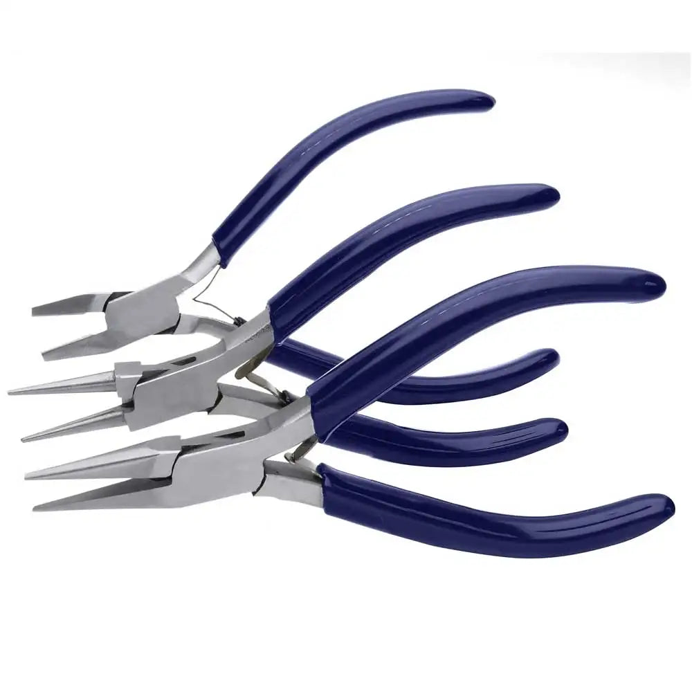 3Pcs Pliers Set Kit Includes Chain Nose Round Nose and Flush Cutter with Tungsten Carbide Blades Make for Jewelry Making Tools