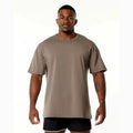 Men's Heavy Oversized Black Box T-Shirt-Short Sleeve Boxy Fit Breathable Cotton Jersey Plus Size Blank Breathable Print Pattern
