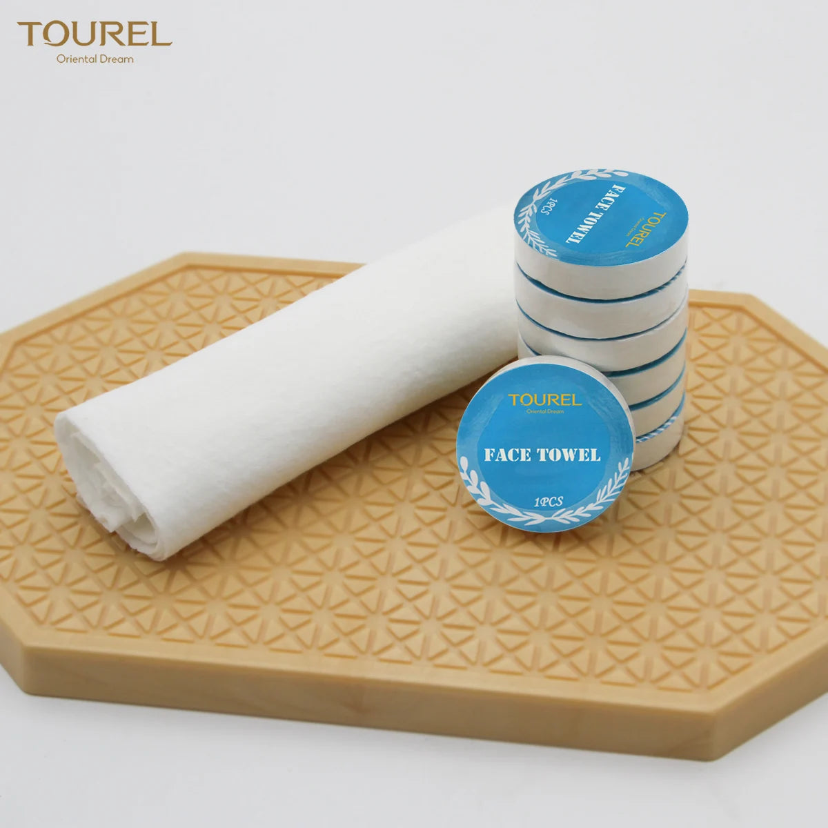 Cotton Custom Promotional Disposable Custom logo White Compressed Hotel Towel MegaBDM