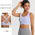Custom Ladies Fitness Tank Top Sexy Bra Panty Breathable Yoga Top Shockproof Strap New Design Four-Way Stretch Sports Bra
