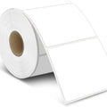 White Square Thermal Label Stickers 4" X 4" Self-Adhesive Square Direct Thermal Labels with Perforation Line 500 Sheets/Roll MegaBDM