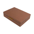 2PCS Cross-grained Leather Gift Box Flip Cover Magnetic MDF Wooden Gift Box Packaging with Metal Handle-two Piece Set