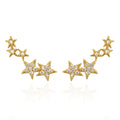 Nagosa Minimalist Fine Jewelry Gold Vermeil  925 Sterling Silver Pave Cubic Zircon Star Ear Climber Stud Earrings