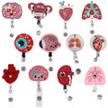 Mix Style Office Supply Rhinestone Organ Nurse Doctor Retractable Badge Reel for Nurse Accessories