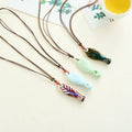 New Creative Fish Shape Whistle Necklace Sweet Wax Rope Ceramic Fish Necklace to My Daughter