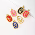 QIKU Wholesale Copper Hat Shape Enamel Charms Flat Back Vintage DIY Necklace Pendants for Jewelry Necklace Making Bulk