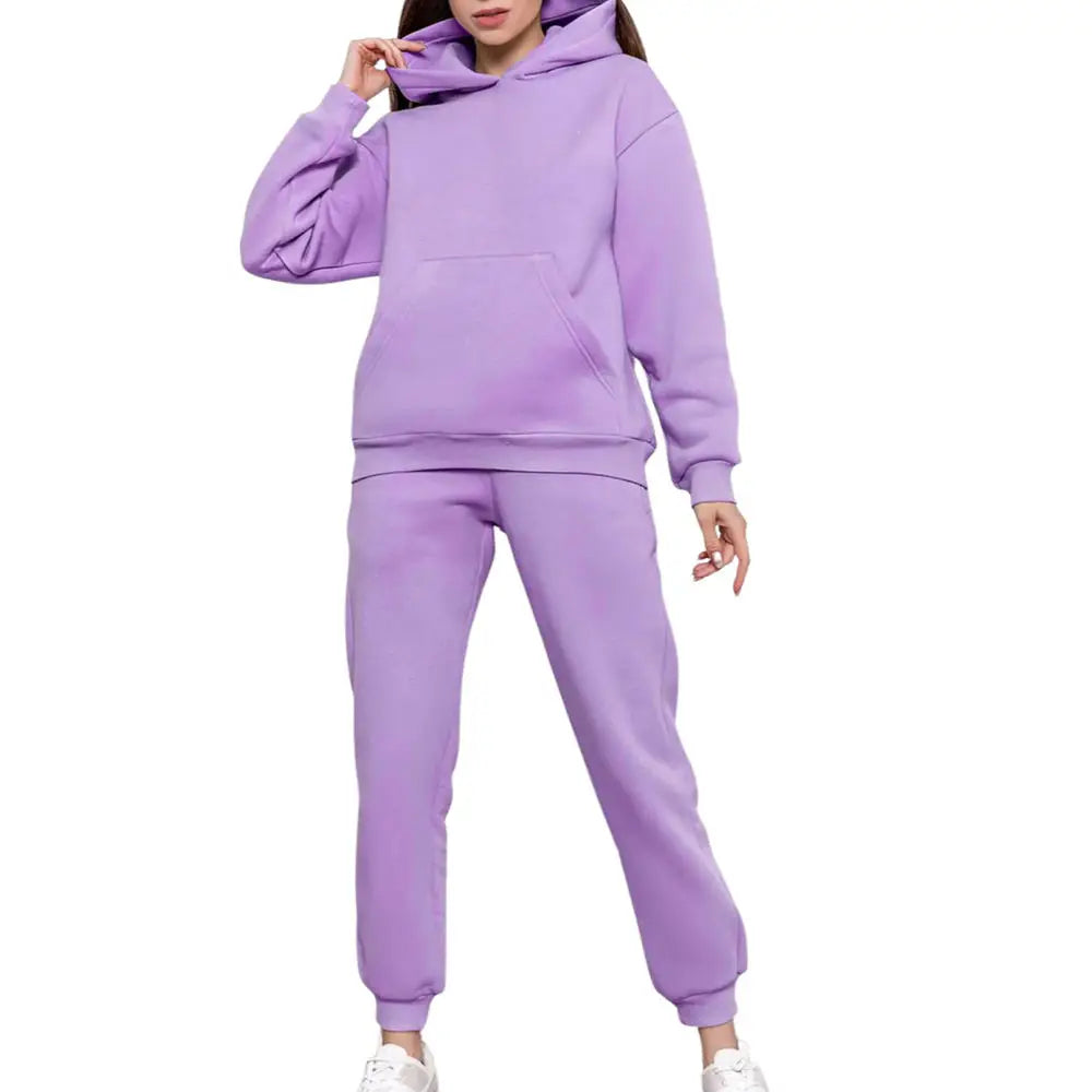 Casual Loose Jackets Sweatshirt Bras Joggers 3 Pcs Sets Fleece French Terry Women Tracksuits Set