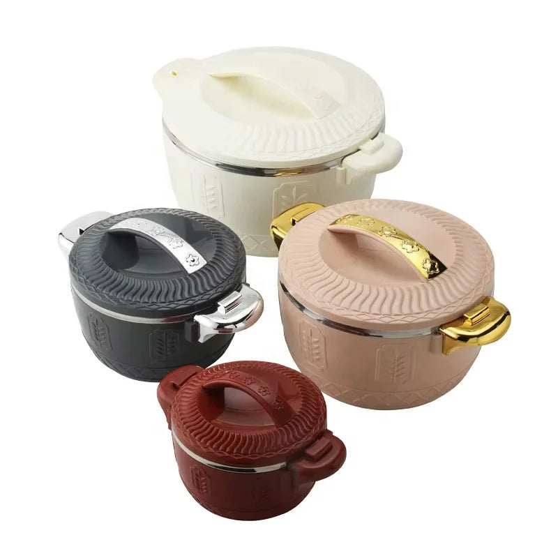Hot Sale 3pcs Food Warmer Set 2.5L+4.5L+6.5L Insulated Casserole Cheap Metal Dinnerware for Kitchen Use for Back to School